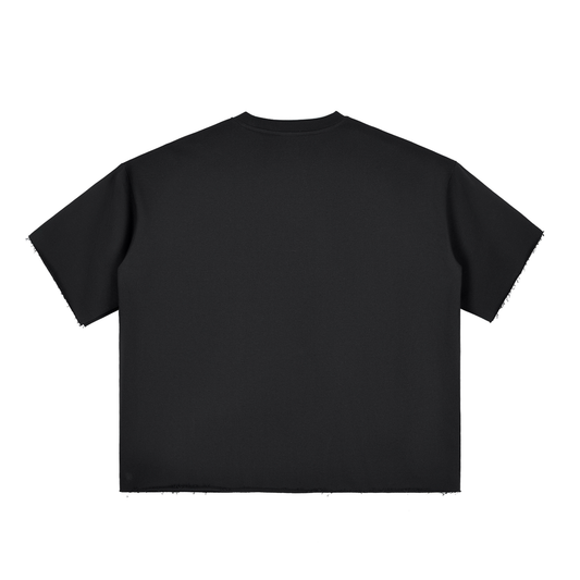 BLACK BOXY RAW SHIRT