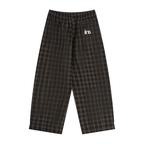 ILNS Track Pants in Black Plaid, back view