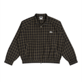 ILNS Track Jacket in Black Plaid, front view