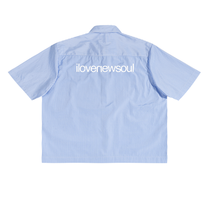 BLUE OVERSIZED BOXY BUTTON SHIRT