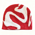 ILNS Knit Beanie in Red, front view