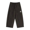ILNS Track Pants in Black Plaid, front view