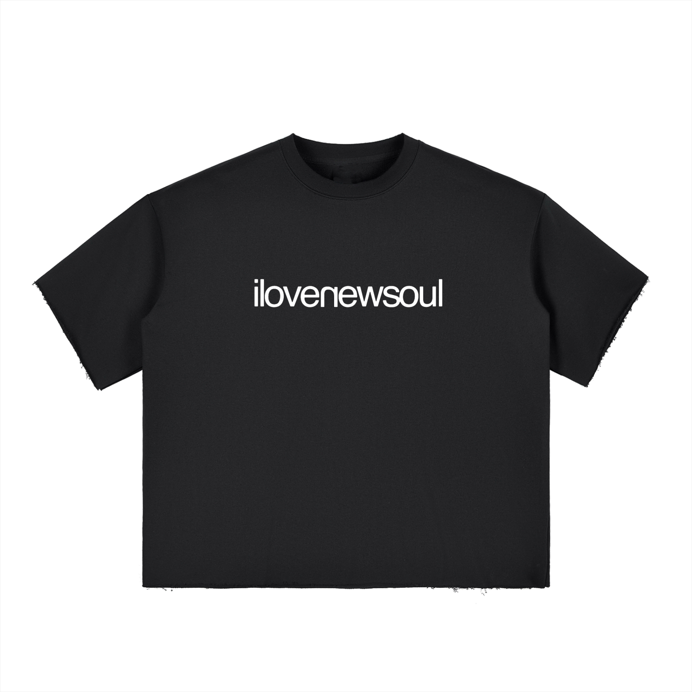 BLACK BOXY RAW SHIRT