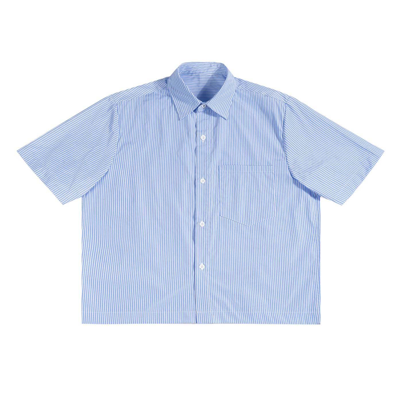 BLUE OVERSIZED BOXY BUTTON SHIRT