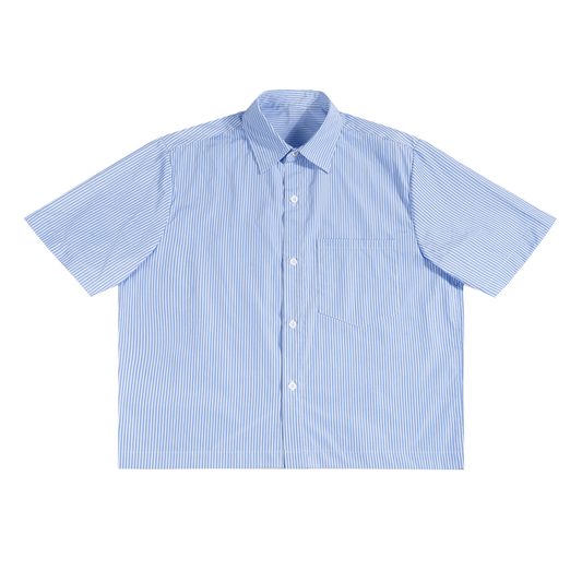 BLUE OVERSIZED BOXY BUTTON SHIRT